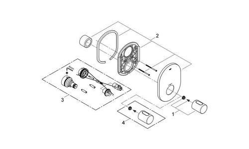 Immagine di Grohe Grohtherm 3000 Cosmo Miscelatore Termostatico Centrale per Doccia - Parte Esterna finitura cromo 19469000