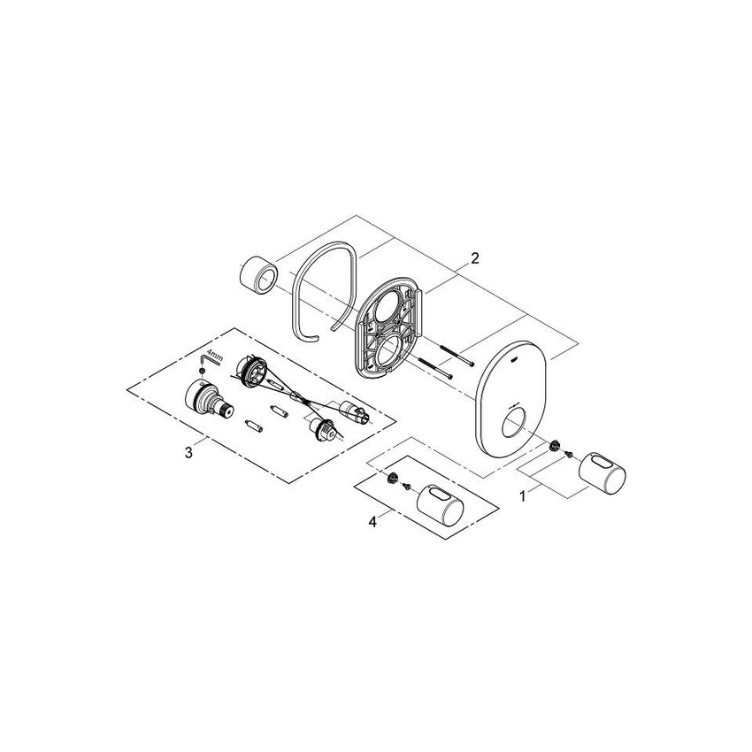 Immagine di Grohe Grohtherm 3000 Cosmo Miscelatore Termostatico Centrale per Doccia - Parte Esterna finitura cromo 19469000