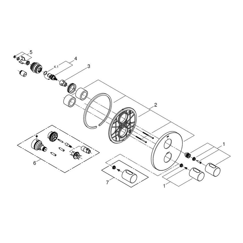 Immagine di Grohe Grohtherm 3000 Cosmo Miscelatore Termostatico per Doccia - Parte Esterna finitura cromo 19467000