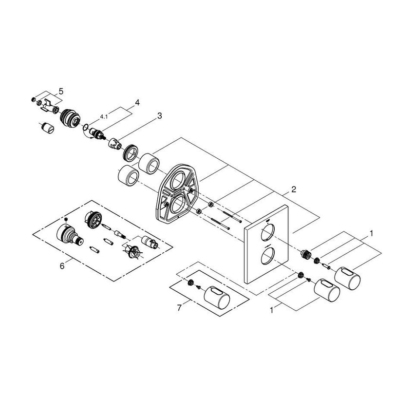 Immagine di Grohe Grohtherm 3000 Cosmo Miscelatore Termostatico per Doccia - Parte Esterna finitura cromo 19568000