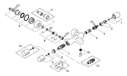 Immagine di Grohe Grohtherm 3000 Cosmo Miscelatore Termostatico per Vasca-Doccia finitura cromo 34276000