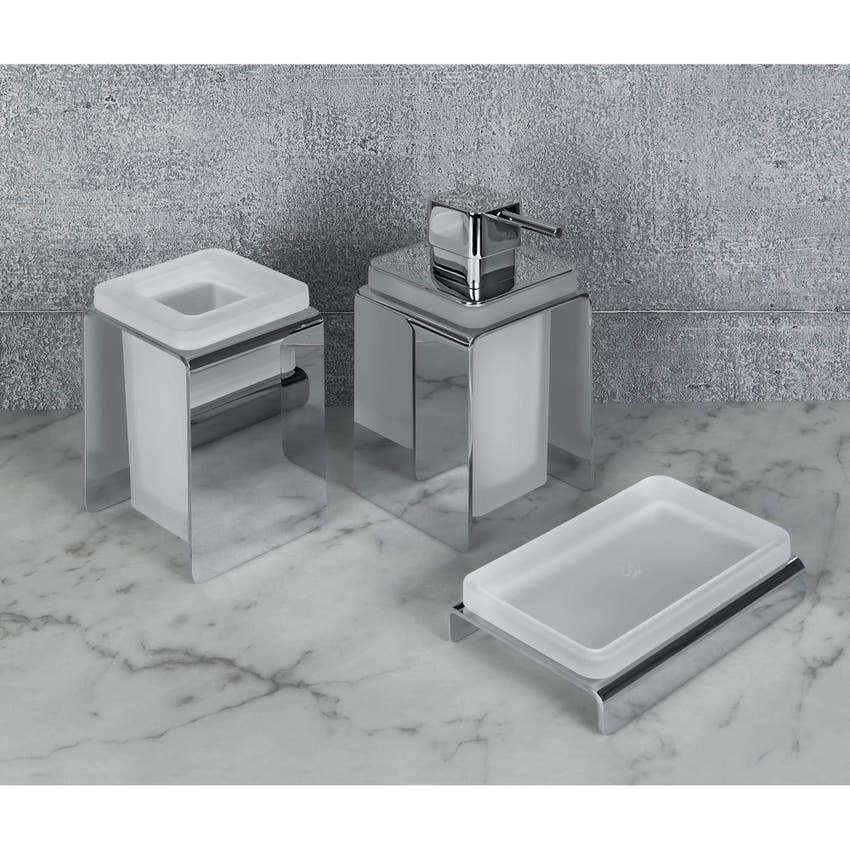 Immagine di Colombo Design FOREVER porta bicchiere d'appoggio, finitura cromo B29410CR-VAN