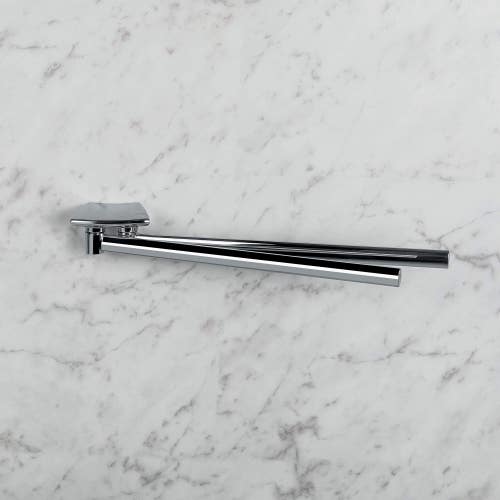 Immagine di Colombo Design LAND porta salviette doppio a snodo, finitura cromo B28130CR