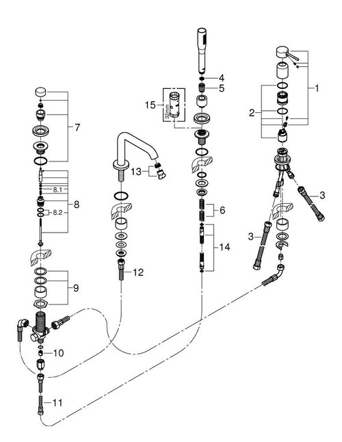 Immagine di Grohe Essence Miscelatore monocomando bordo vasca a 4 fori finitura cromo 19578001