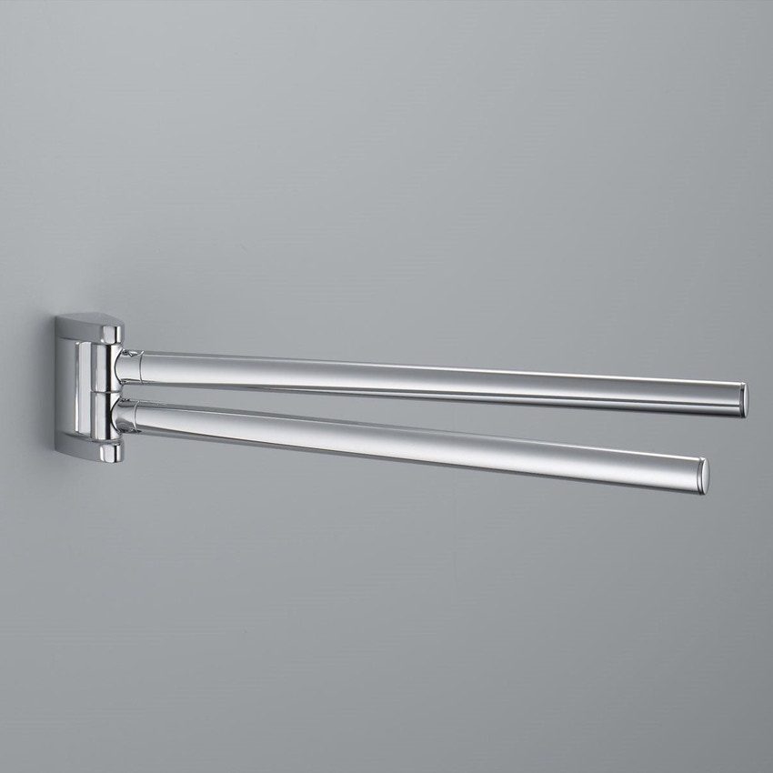Immagine di Colombo Design LINK porta salviette doppio a snodo, finitura cromo B24130CR