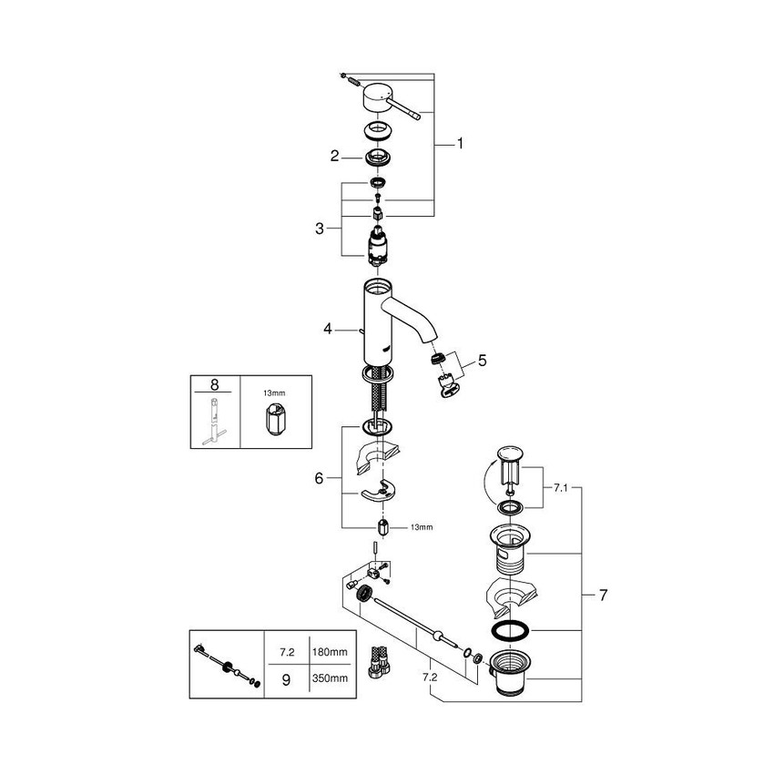 Immagine di Grohe Essence Miscelatore monocomando per lavabo Taglia S finitura cromo 23589001