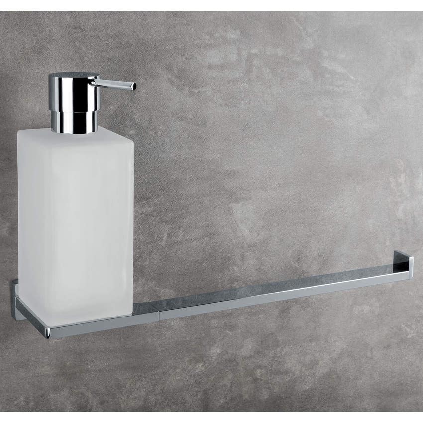 Colombo Design B16740GL-VAN LOOK dispenser sapone liquido con porta  salviette per bidet, colore grafite finitura lucido
