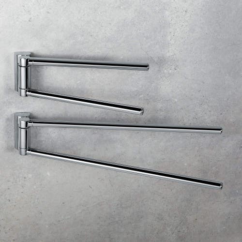 Immagine di Colombo Design LUNA porta salviette L.40 cm, doppio a snodo, finitura cromo  B01120CR