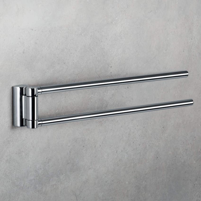 Immagine di Colombo Design LUNA porta salviette L.40 cm, doppio a snodo, finitura cromo  B01120CR