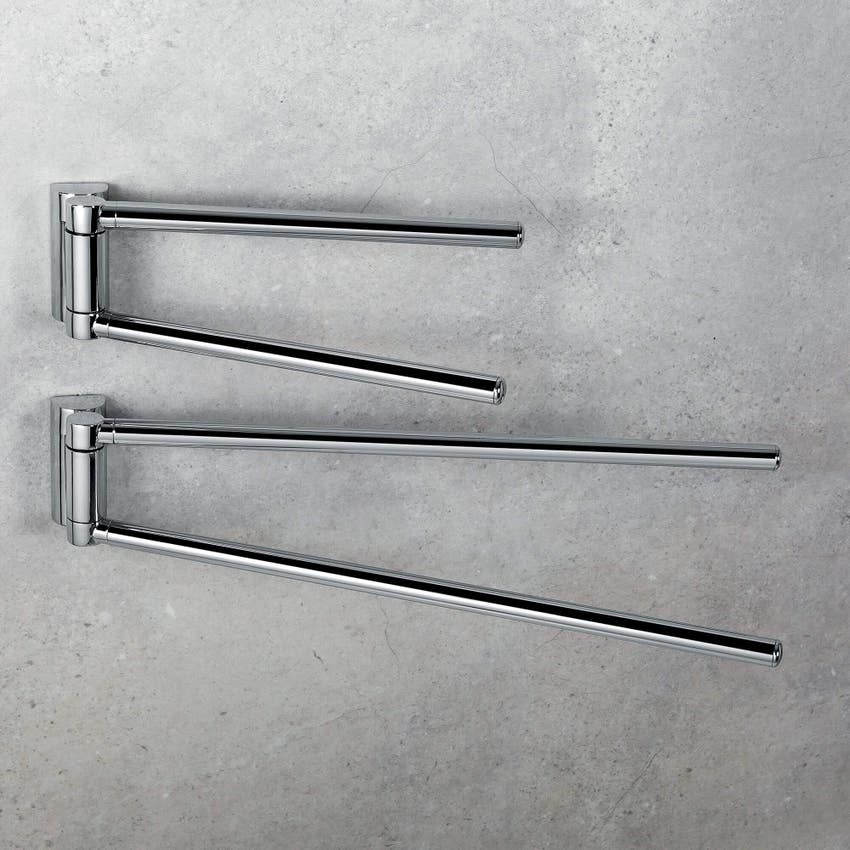 Immagine di Colombo Design LUNA porta salvietta L.25 cm, doppio a snodo, finitura cromo B01130CR