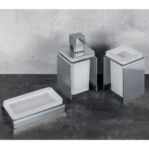 Immagine di Colombo Design OVER dispenser sapone liquido d'appoggio, finitura satinato B93290SS-VAN