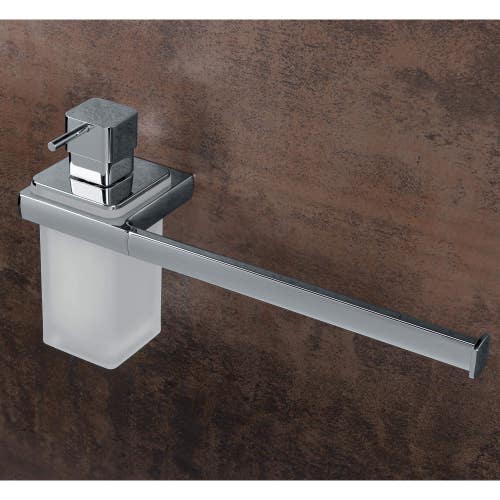 Immagine di Colombo Design LULÙ dispenser sapone liquido e porta salvietta per bidet, finitura cromo  B62740CR-VAN