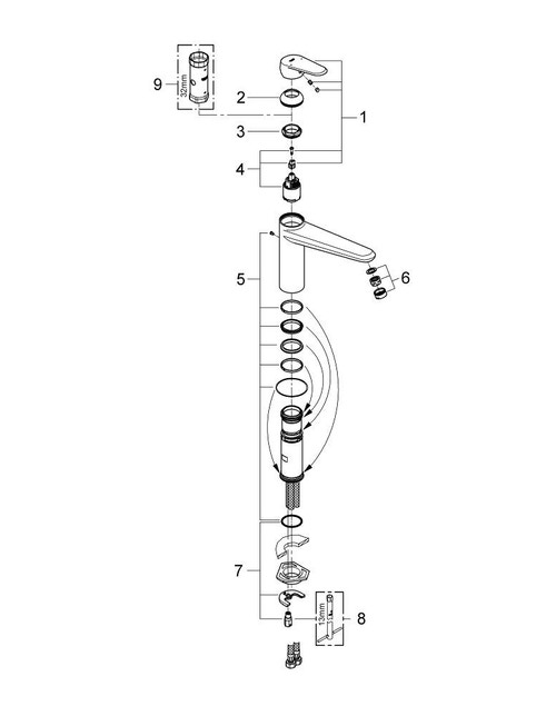 Immagine di Grohe EURODISC COSMOPOLITAN miscelatore monocomando H.21 cm per lavello, bocca girevole, finitura cromo 33770002