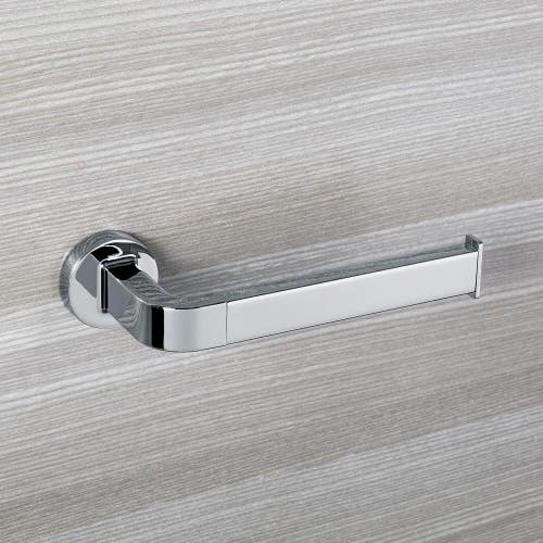 Immagine di Colombo Design NORDIC set a muro con portascopino, porta rotolo, appenditutto, dispenser sapone e porta salviette, finitura cromo SETNO002