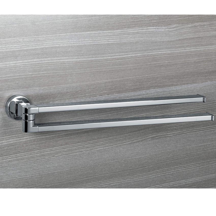 Immagine di Colombo Design NORDIC porta salviette doppio a snodo, finitura cromo  B52120CR