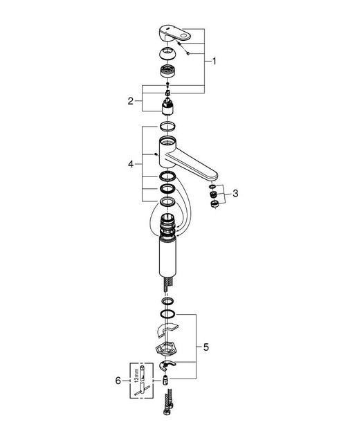 Immagine di Grohe Europlus New Miscelatore Monocomando Lavello, rotazione di 140°, bocca media, finitura cromo 33930002