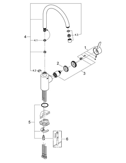 Immagine di Grohe Eurosmart Cosmopolitan Miscelatore Monocomando Lavello finitura cromo 32843000