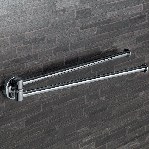 Immagine di Colombo Design PLUS set a muro con porta scopino, porta rotolo doppio, appenditutto, porta sapone e porta salviette doppio, finitura cromo SETPL003