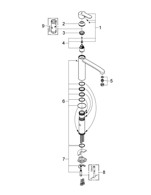 Immagine di Grohe Eurostyle Cosmopolitan Miscelatore Monocomando Lavello finitura cromo 31124002