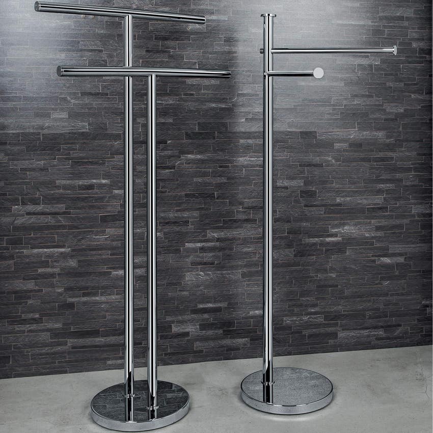 Immagine di Colombo Design PLUS piantana con due porta salvietta, finitura cromo W49360CR