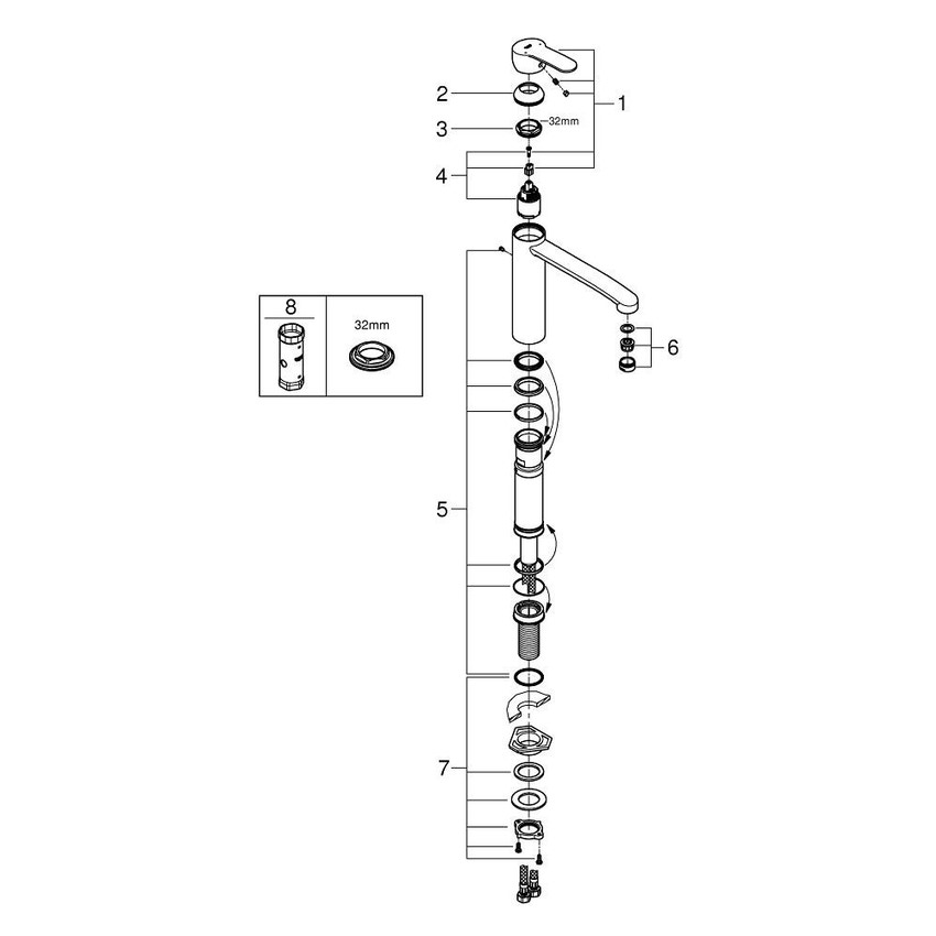 GROHE miscelatore monocomando lavello CUCINA 31210001