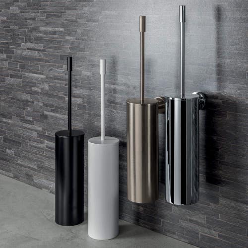 Immagine di Colombo Design PLUS set a muro con porta scopino, porta rotolo doppio, appenditutto, porta sapone e porta salviette doppio, finitura cromo SETPL003