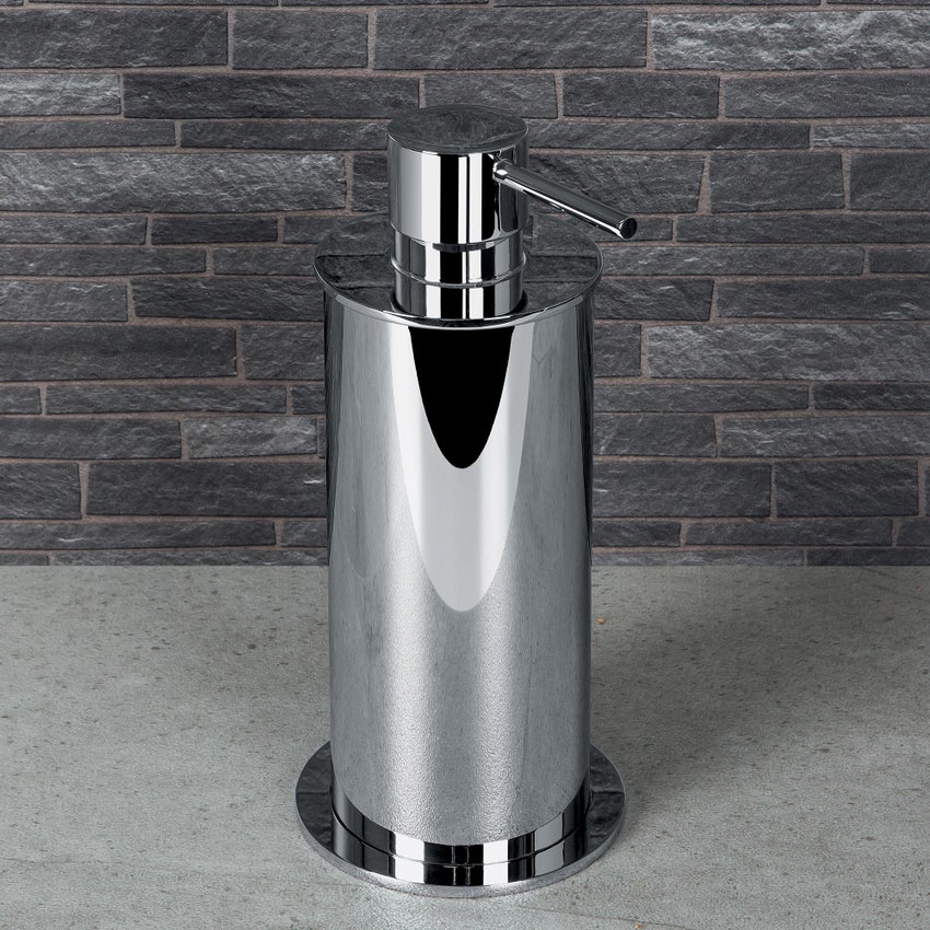 Dispenser sapone liquido bagno in ceramica grigio linea Dallas