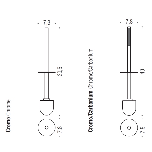 Immagine di Colombo Design Manico con ciuffo, finitura cromo B80580CR