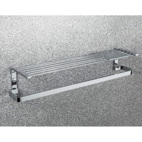 Immagine di Colombo Design TIME mensola con porta salvietta e ripiano in inox, finitura cromo  W42770CR