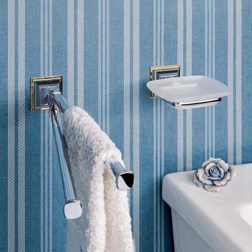 Immagine di Colombo Design PORTOFINO porta salviette doppio a snodo, finitura cromo  B32120CR