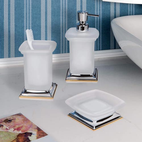 Immagine di Colombo Design PORTOFINO porta bicchiere d'appoggio, finitura cromo/oro zecchino B32410CR2-VAN