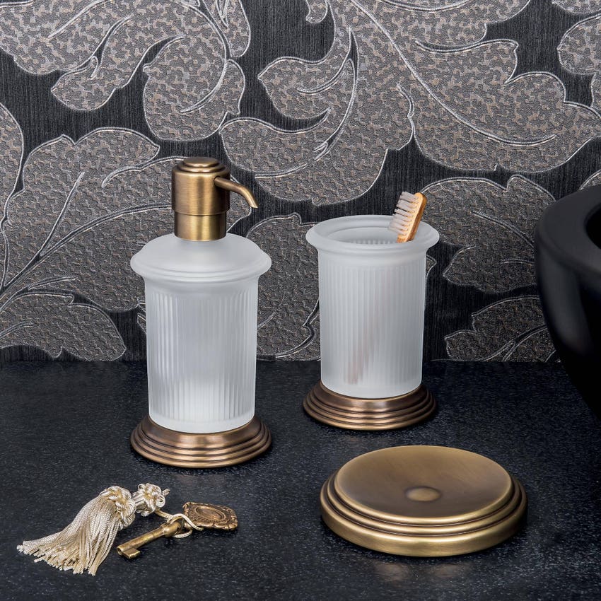 Immagine di Colombo Design HERMITAGE porta sapone d'appoggio, finitura ottone antico B33400OA