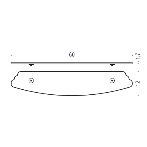 Immagine di Colombo Design RICAMBIO mensola, vetro acidato naturale B33610-VAN