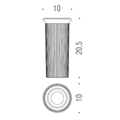 Immagine di Colombo Design RICAMBIO contenitore scovolo, vetro acidato naturale B33500-VAN