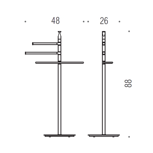 Immagine di Colombo Design PLANETS piantana con tre porta salvietta, finitura cromo B98030CR