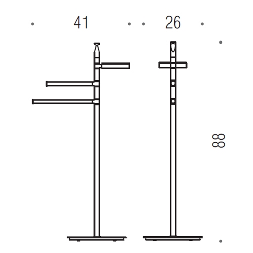 Immagine di Colombo Design PLANETS piantana orientabile con porta sapone e due porta salvietta, finitura cromo B98140CR