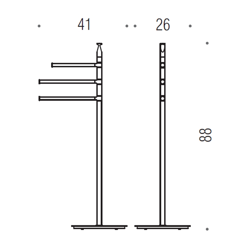 Immagine di Colombo Design PLANETS piantana con tre porta salvietta, finitura cromo  B98150CR