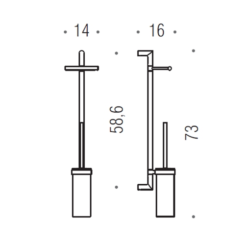 Immagine di Colombo Design PLANETS colonna con porta rotolo e porta scopino in vetro acidato, finitura cromo B98230CR