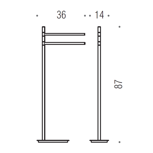 Immagine di Colombo Design SQUARE piantana con due porta salvietta, finitura cromo  B99010CR