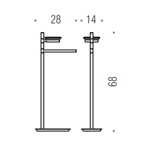Immagine di Colombo Design SQUARE piantana con porta sapone e porta salvietta, finitura cromo  B99020CR