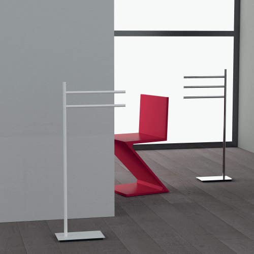 Immagine di Colombo Design SQUARE piantana con tre porta salvietta, finitura cromo B99150CR