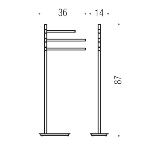 Immagine di Colombo Design SQUARE piantana con tre porta salvietta, finitura cromo B99150CR