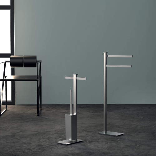 Immagine di Colombo Design UNITS piantana con due porta salvietta, finitura cromo B91030CR