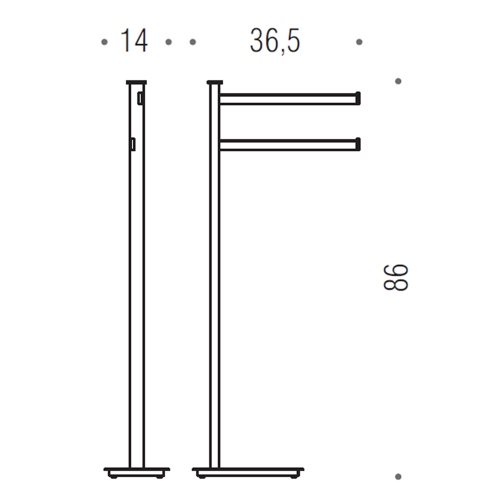 Immagine di Colombo Design UNITS piantana con due porta salvietta, finitura cromo B91030CR