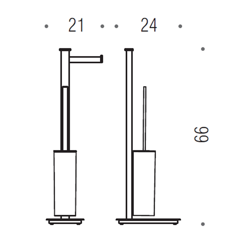 Immagine di Colombo Design UNITS piantana destra con porta rotolo e porta scopino, finitura cromo B9107DCR