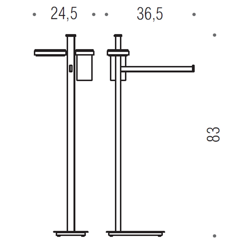 Immagine di Colombo Design UNITS piantana con porta sapone, porta bicchiere e porta salvietta, finitura cromo B91100CR