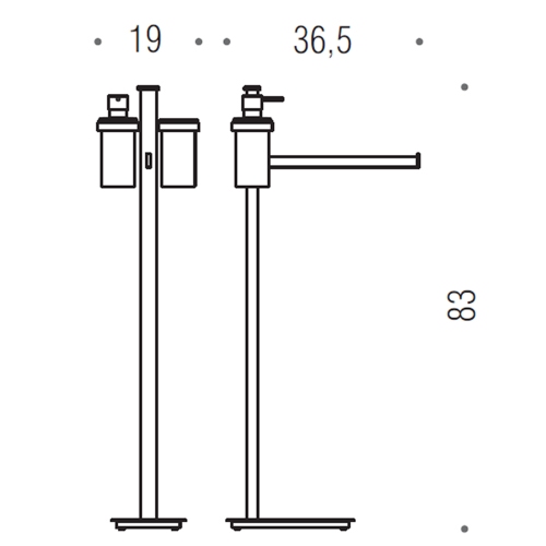 Immagine di Colombo Design UNITS piantana con spandisapone, porta bicchiere e porta salvietta, finitura cromo B91110CR