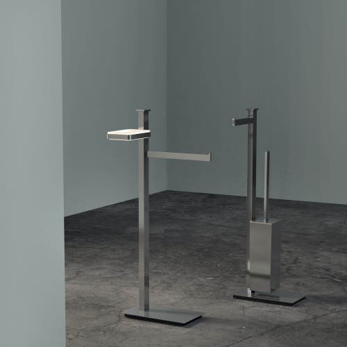 Immagine di Colombo Design UNITS piantana destra con porta sapone e porta salvietta, finitura cromo B9102DCR