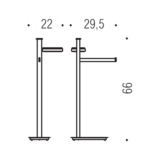 Immagine di Colombo Design UNITS piantana destra con porta sapone e porta salvietta, finitura cromo B9102DCR