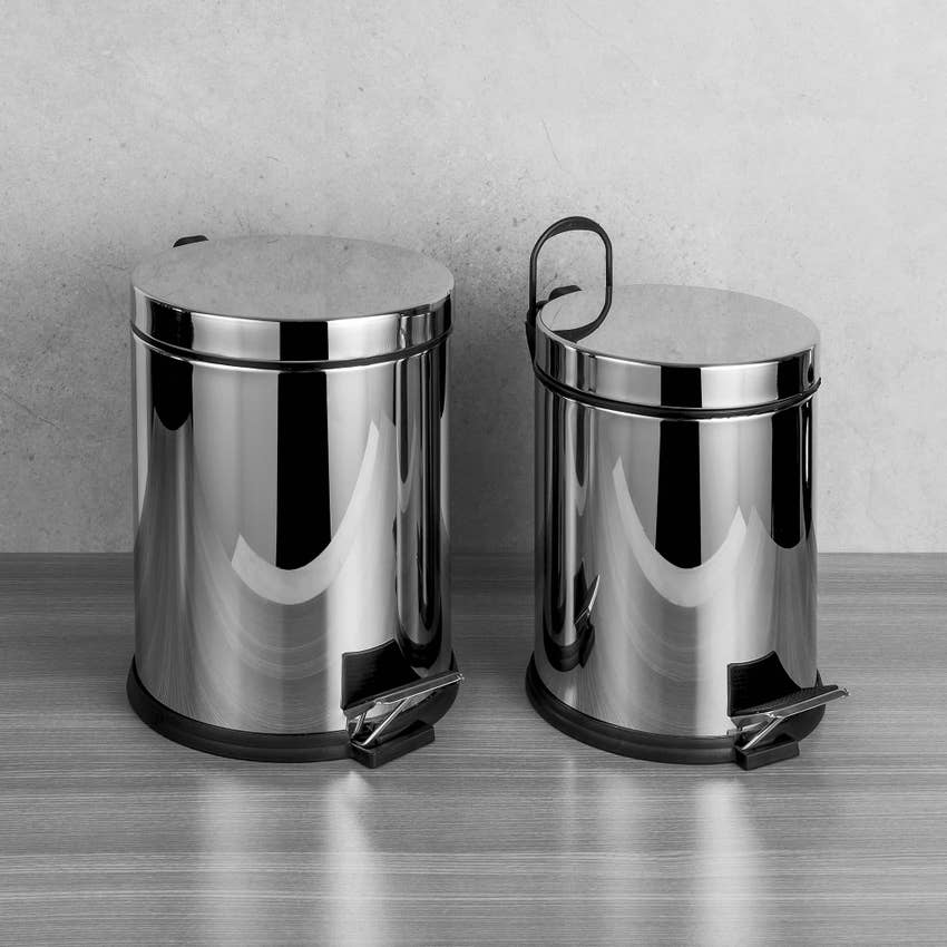 Immagine di Colombo Design CONTRACT poubelle in acciaio inox, con sistema di chiusura ammortizzata, finitura cromo B99680CR